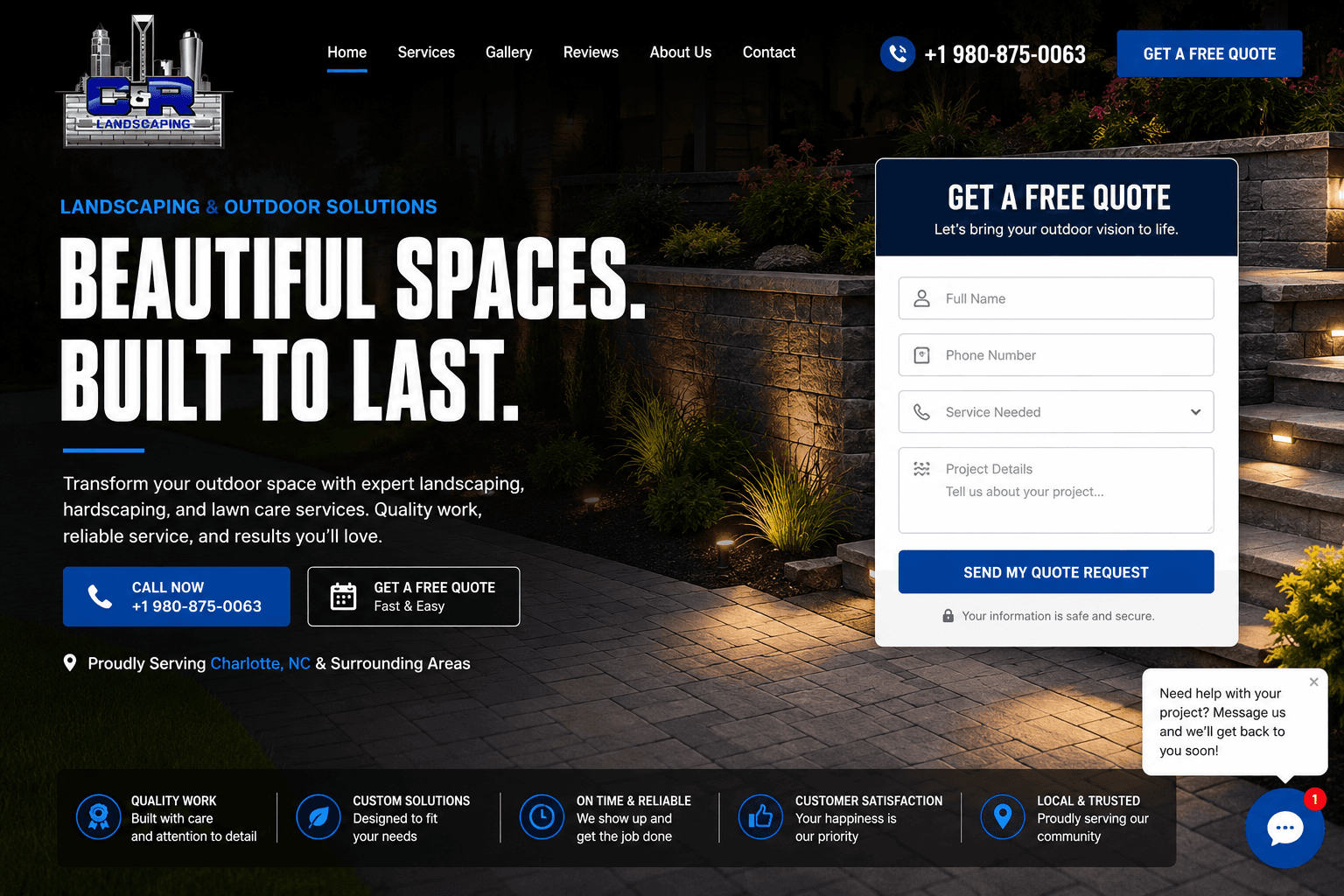 Landscaping website design example by Simba Websites